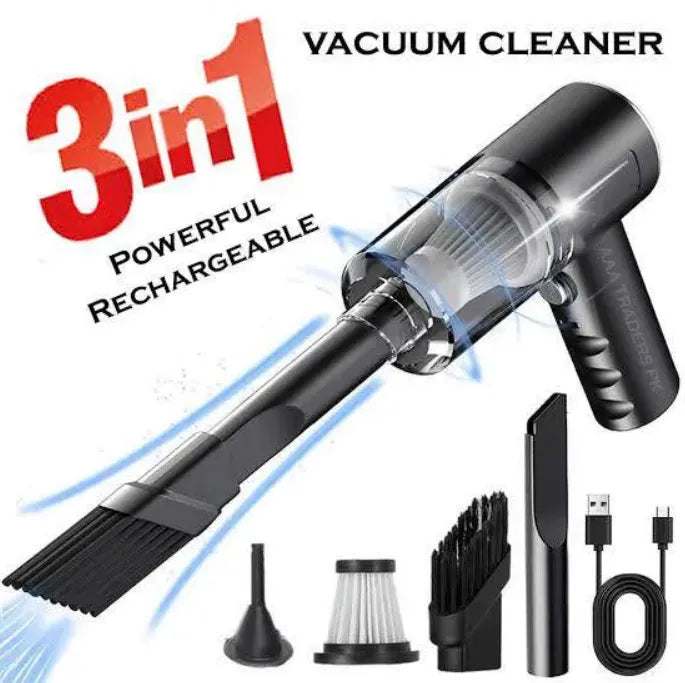 3 in 1 Portable Vacuum Cleaner Duster Blower Air Pump Wireless Handheld